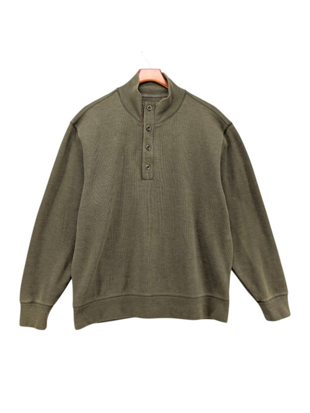 Clear Water Outfitters Sweater Mens Olive Green 1/4 Zip Elbow Pads Size XL